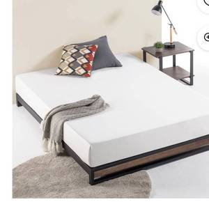 lot 13177 image: 6 Suzanne Platform Bed Twin Black Metal Frame & Bamboo boards