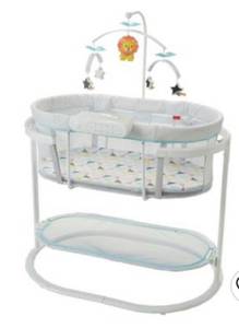 lot 13178 image: Fisher-Price Soothing Motion Rocking Base Bassinet