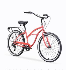 lot 13183 image: Sixthreezero Women��s Bicycle Around The Block 7-Speed Beach Cruiser Bicycle 26 inch Wheels