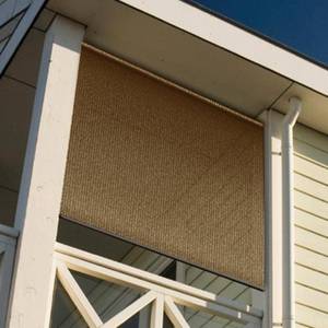 lot 13184 image: Coolaroo 8 x 6 Outdoor UV Blocking Cordless Solar Roller Shade Blind Mocha