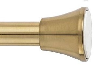 lot 13185 image: SnugSet  Ultra Strong Secure Hold Tension  No Rust  43-72  Adjustable  Gold Shower Curtain Rod Expandable 42-77 inch