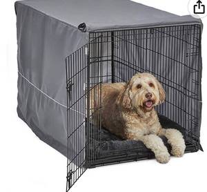 lot 13191 image: New World Double Door Dog Crate Kit  Dog Crate Kit Includes One Two-Door Dog Crate, Matching Gray Dog Bed & Gray Dog Crate Cover, 48-Inch Kit Ideal for X-Large Dog Breeds