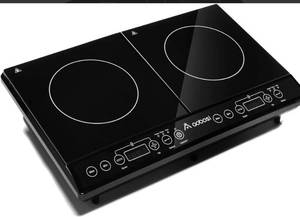 lot 13198 image: Aobosi Sensor Touch Double Induction Cooktop with 4H Timer 10 Temperature 9 Power Settings 1800W 120V-60Hz