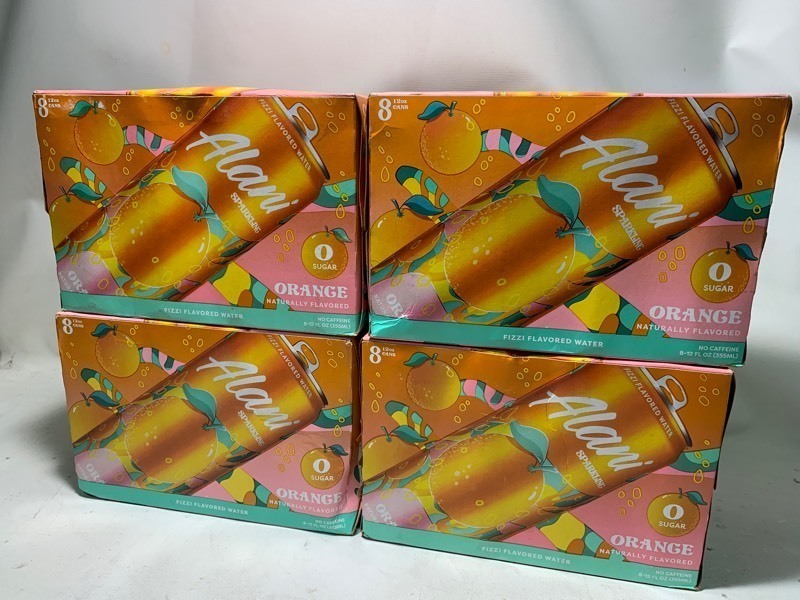 lot 133 image: 4 New Cases of 32 Total Cans of Zero Sugar Alani Sparkling Orange Fizzi Drink
