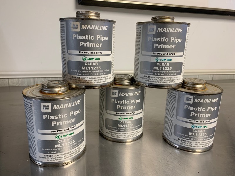 lot 170 image: 5 Quarts of Mainline Low VOC Plastic Pipe Primer, Clear ML11235