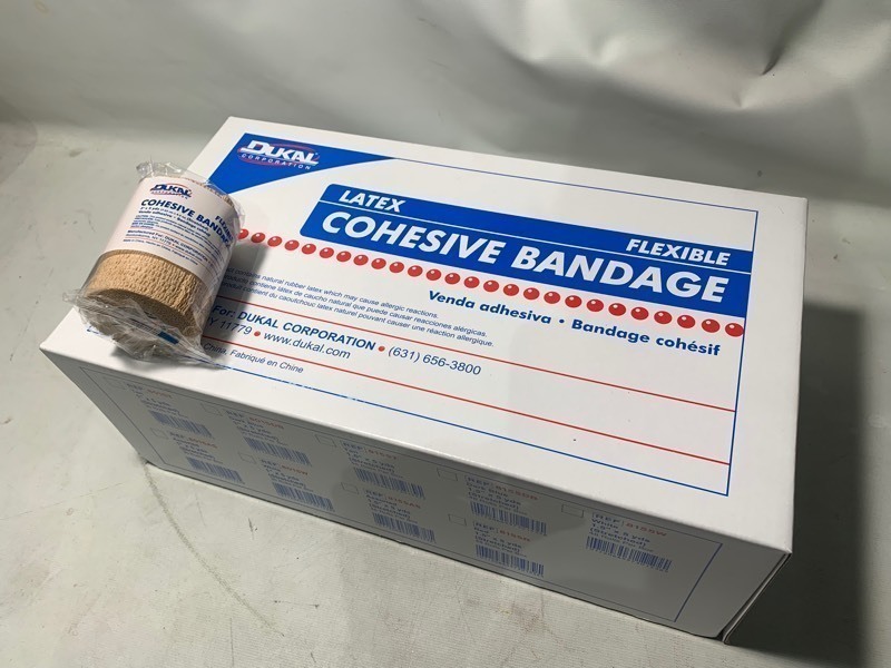 lot 291 image: New Box of 24 Dukal Flexible Latex Cohesive Bandage 3x5yds
