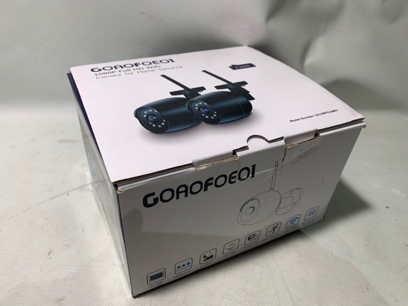 lot 192 image: 2 Pack GOAOFOEOI 1080P WiFi Full Metal Case Cameras for Home Security Outdoor