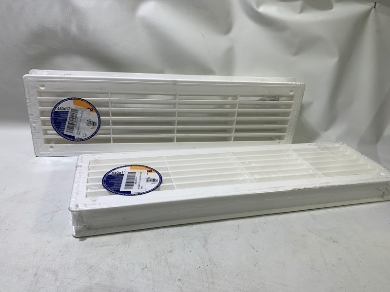 lot 309 image: 2 New 440 X 120 Vent Awenta Index T15 White Plastic Home Air