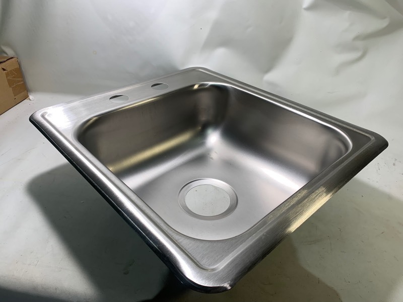 lot 419 image: New ProFlo Drop-In Satin Finish Stainless Steel Self Rimming Bowl Sink 6x17x19