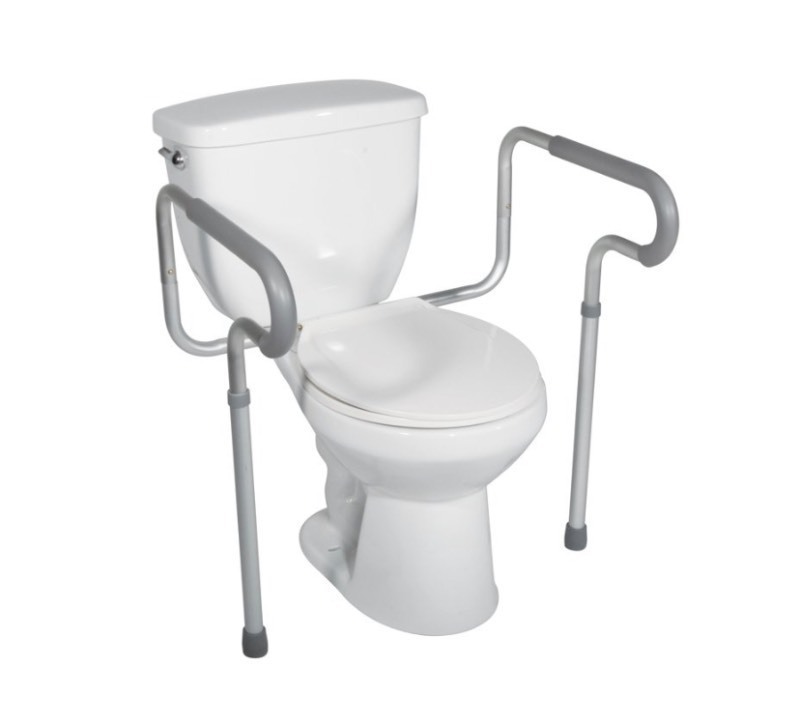 lot 543 image: Drive Medical Toilet Safety Rail White  Gray Aluminum