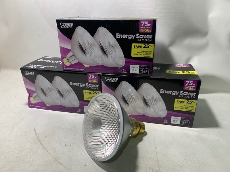 lot 211 image: 3 New Boxes of 6 Total Feit Energy Saver Halogens