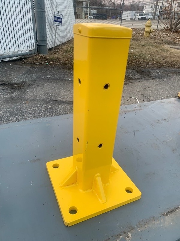 lot 79 image: 1 New Global Industrial 18H & 10 Base Protective Rail Barrier Post
