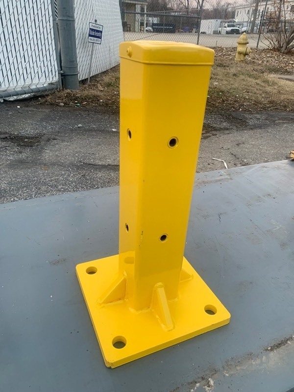 lot 81 image: 1 New Global Industrial 18H & 10 Base Protective Rail Barrier Post