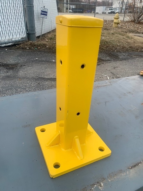 lot 83 image: 1 New Global Industrial 18H & 10 Base Protective Rail Barrier Post