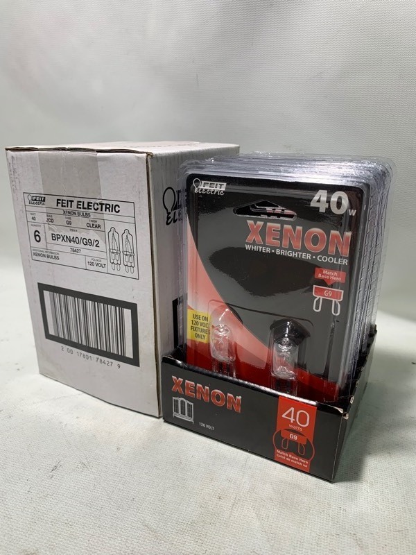 lot 347 image: New Box of 6 - 2packs of Feit Electric Xenon Whiter Brighter Bulbs