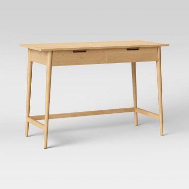 lot 259 image: New Project 62 Ellwood Mid Century 20x30x55 Modern Wood Large Desk, Natural