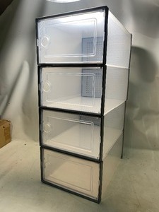 lot 26 image: 4 - Clear Plastic Shoe Organizers (5.5x9x13 each)