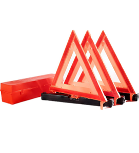 lot 37 image: Industrial Signal-Stat Lights 3 Pack of Safety Triangle Emergency Roadside