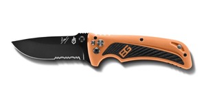 lot 41 image: New Gerber Bear Grylls Survival AO Knife, Assisted Opening, Drop Point