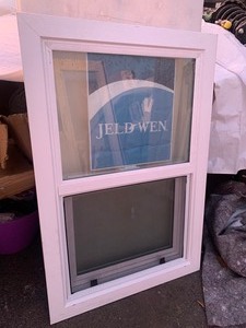 lot 106 image: Jeld-Wen Builders Vinyl Single Hung Window w Screen 21-34x33-34, White