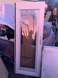 lot 105 image: Retractable Blind Glass Panel Door 6ftx30