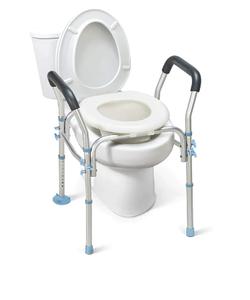lot 64164 image: Oasisspace 300LBS Capacity Raised Toilet Seat with Arms