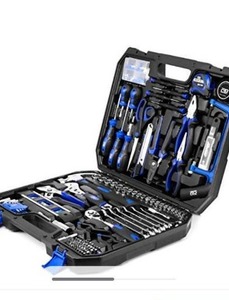 lot 64188 image: 210-Piece Household Tool Kit, PROSTORMER General HomeAuto Repair Tool Set with Hammer, Pliers, Screwdriver Set, Wrench Socket Kit and Toolbox Storage Case. (Stock Photo May Differ)