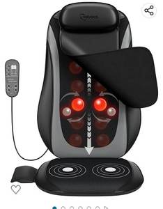 lot 64213 image: cotsoco Shiatsu Massage Cushion with Heat, Full Back Massager with Vibration,Deep Kneading Rolling Massage Chair Pad for Waist,Hips,Muscle Pain Relief,Use at HomeOffice
