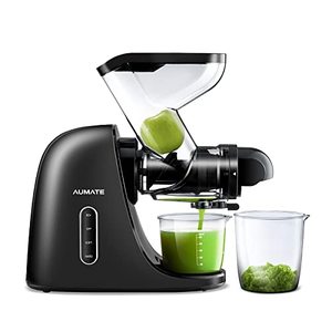 lot 64224 image: AUMATE Fretta Cold Press Juicer Extractor, 3 Wide Feed Chute Slow Masticating Juicer Machines, Juice Maker, Juice Squeezer, Juicer Machines Vegetable and Fruit,Juice Recipes Included(Black)