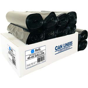 lot 64225 image: Reli. SuperValue 40-45 Gallon Trash Bags (250 Count Bulk) Black Large Garbage Bags