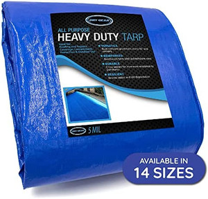lot 64236 image: Durable, Heavy Duty & Waterproof 16�� x 20�� All Purpose 5 MIL Tarp by Dry Gear