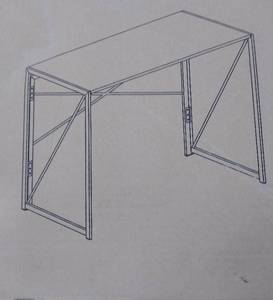 lot 64263 image: FurnitureR Harper E Board With Metal Desk Brown & Black