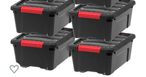 lot 64271 image: Iris Storage Containers. Set of 4. 1 IS CRACKEDBROKEN HANDLE