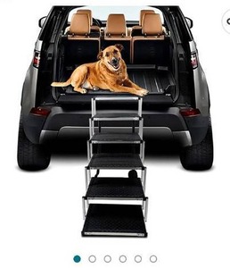 lot 64279 image: Feracci Dog Steps for Large Dog, Lightweight Aluminum Foldable Portable Pet Ladder Ramp with Nonslip Surface