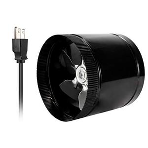 lot 66972 image: Hon&Guan 8 Inline Booster Fan 254 CFM, Black Metal Inline Vent Blower, Great Exhaust Fan For Bathroom Kitchen Grow Tent Exhaust and Intake