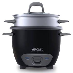 lot 66973 image: Aroma 6-Cup (Cooked)  1.5Qt. Rice Cooker & Food Steamer, Used