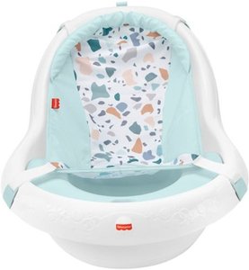 lot 67045 image: Fisher-Price - 4-in-1 Sling n Seat Tub - MintWhite, may or may not be complete not fully inspected outside of box