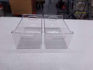 lot 67048 image: Fridge organizer container, set of 2, 14D x 8W x 6H, used