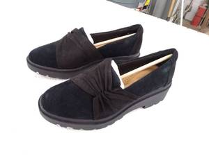 lot 67061 image: Clarks Collection Ruched Slip-On Loafers, womens 7 W