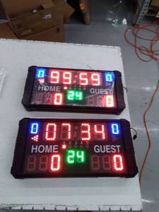 lot 67083 image: Spolehli LED scoreboard, set of 2, used, powers on, missing 1 remote