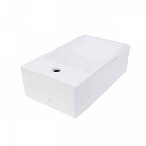 lot 67100 image: Renovators Supply Caske 17 78 Narrow Countertop Vessel Bathroom Sink White with Overflow