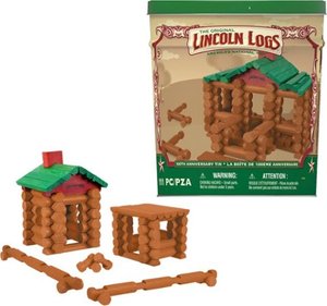 lot 67106 image: Lincoln Logs - Logs 100th Anniversary Tin, tin is dented