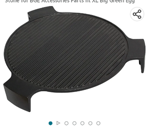 lot 67132 image: OLIGAI Cast Iron Plate Setter for Extra Large Big Green Egg,19.5 Cooking Surface Heat Deflector Smoking Stone for BGE Accessories Parts fit XL Big Green Egg