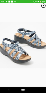lot 67135 image: Clarks Collection Strappy Sandals, Olive Camo. 6 Medium