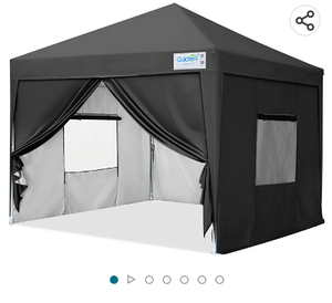 lot 67142 image: Quictent Privacy 10��x10�� Pop up Canopy Tent Enclosed Instant Gazebo Shelter with Sidewalls and Mesh Windows Waterproof (Black)