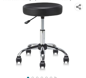 lot 67153 image: KLASIKA Round Rolling Stool Swivel with Wheels Adjustable Height Seat. (Stock Photo May Differ)