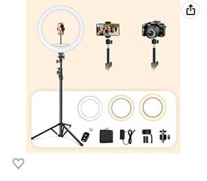 lot 67158 image: Ring Light 18 inch with Stand and Phone Holder, Perfect Selfie Ringlight for YouTubeTiktokMakeupVlogPhotographyFilming with Adjustable Color&Temperature LED Circle Light, Suit for iPhoneAndroid