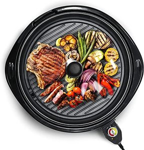 lot 67173 image: Smokeless Indoor Electric BBQ Grill with Glass Lid, Missing Lid Handle