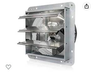 lot 67182 image: JPOWER 12 Inch Exhaust Fan Wall Mounted,Automatic Aluminum Shutter,Vent Fan High Speed 1800CFM For Garages And Shops,Greenhouse,Attic Ventilation,Upgraded Version