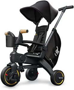 lot 67186 image: Doona Liki Trike S5 - Premium Foldable Trike for Toddlers, Toddler Tricycle Stroller, Push and Fold Doona Tricycle for Ages 10 Months to 3 Years, Nitro Black
